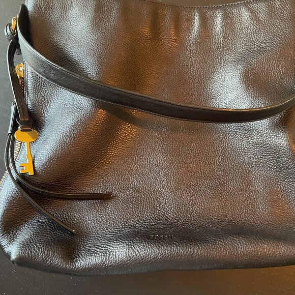 Black Leather Fossil Jolie Leather Hobo Bag - Picture 4 of 4